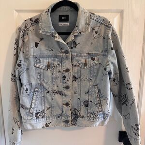BDG Jean Jacket Graffiti Handwriting Oversized EUC Size Medium